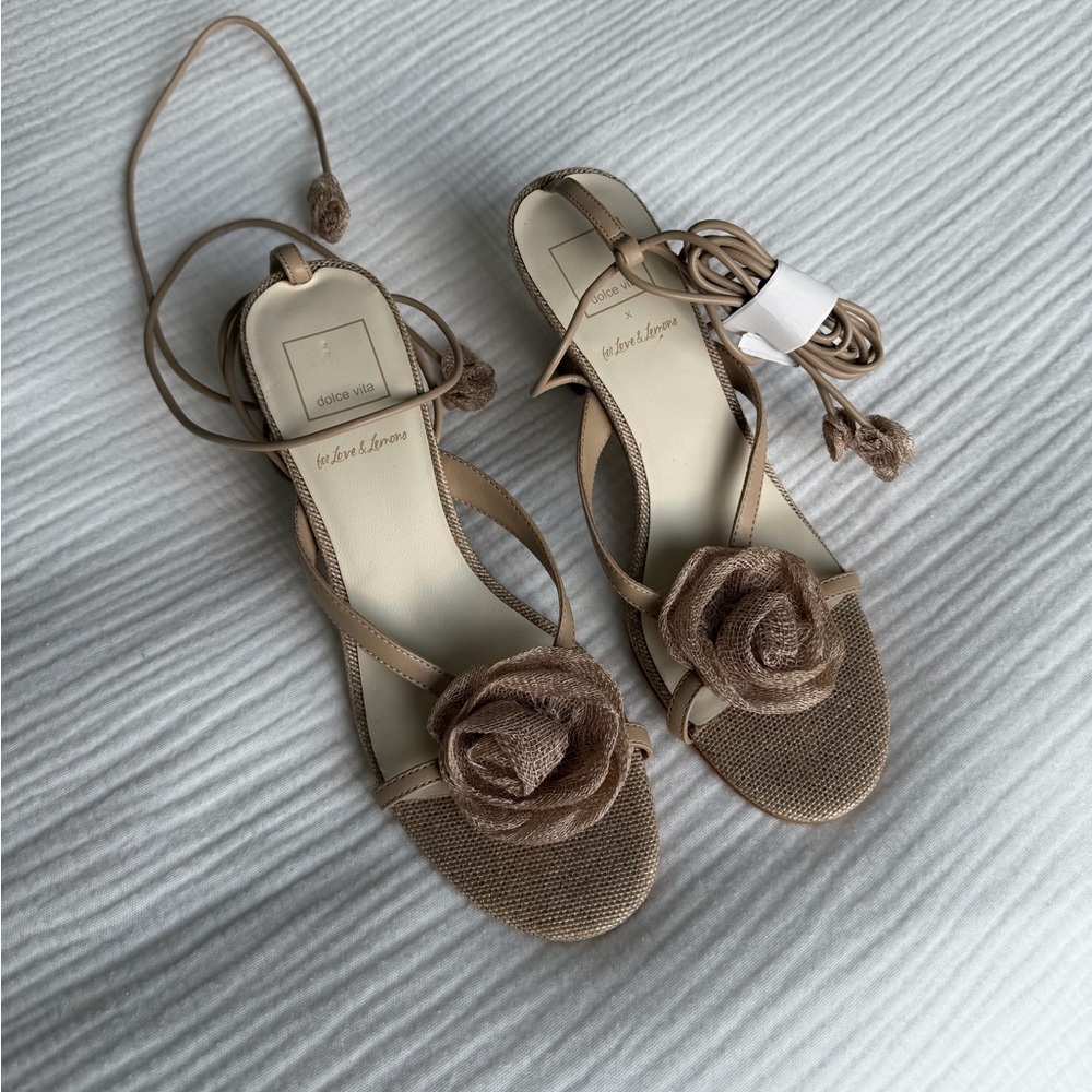 Dolce Vita x For Love & Lemons Lace-Up Heels w/ Rosette Detail – Brand New